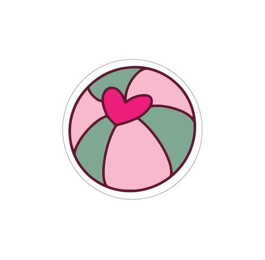 Beach Ball Waterproof Vinyl Sticker, 3"x3"