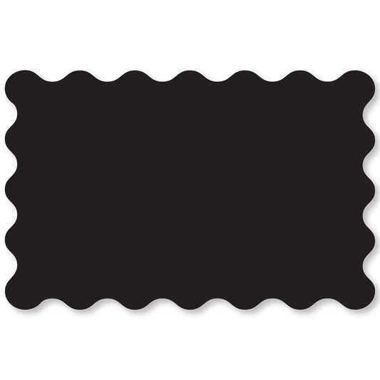 Black Wavy Edge Paper Placemats, Set of 12