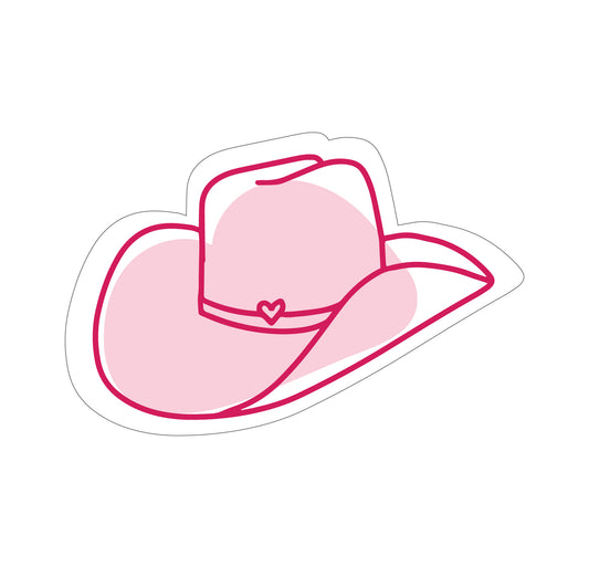 Cowgirl Hat Waterproof Vinyl Sticker, 3"x3"
