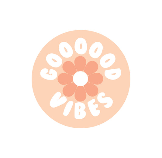 Good Vibes Waterproof Vinyl Sticker, 3"x3"