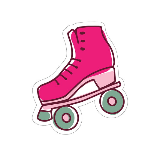 Rollerskate Waterproof Vinyl Sticker, 3"x2.5"