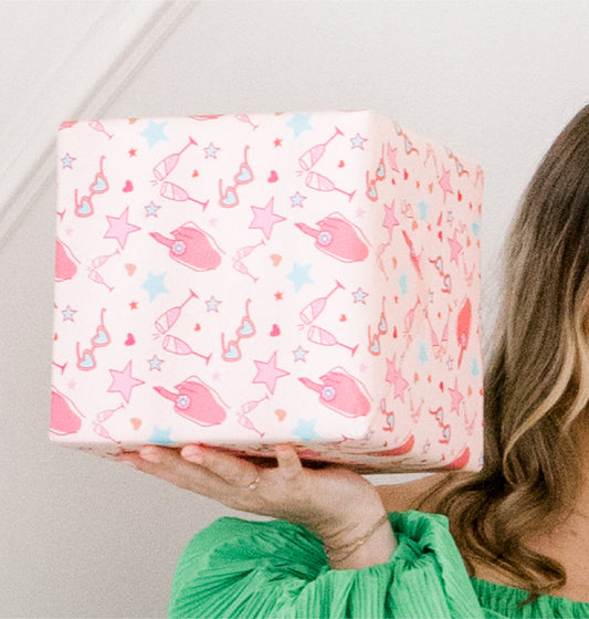 Bachelorette Gift Wrap Sheet, Set of two 20"x28” sheets