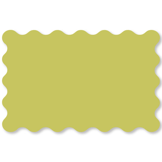 Chartreuse Green Wavy Edge Paper Placemats, Set of 12