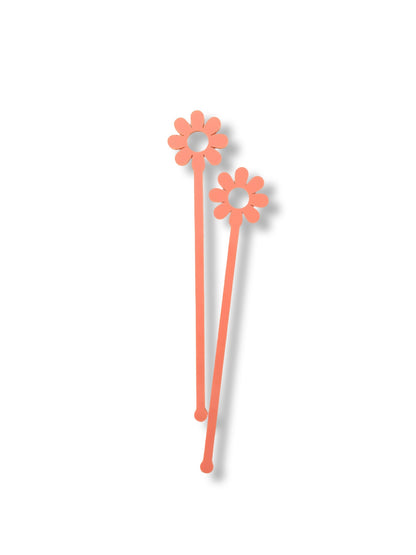 Flower Power Swizzle Stir Sticks, Set of 8