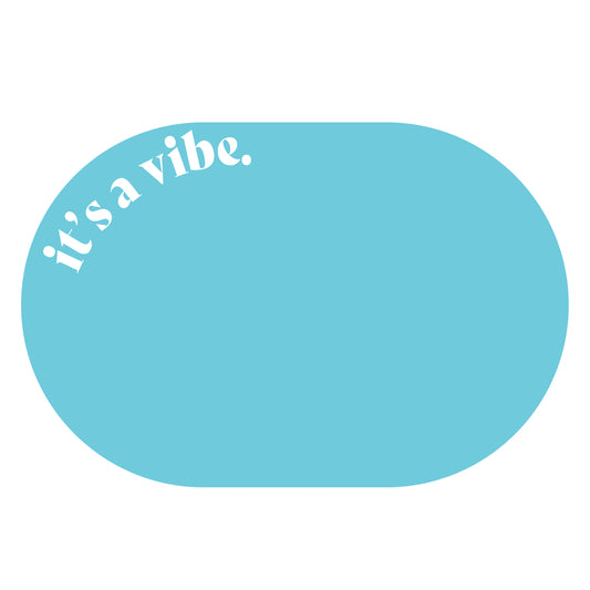 It's A Vibe Blue Oval Paper Placemats, Set of 12